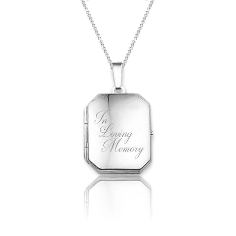 Medaillon achthoek - 925/1000 Zilver - Tekst & Datum gravure