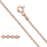 14 Karaat Roségouden basis collier in div. lengtematen, Ankerschakel gediamanteerd  1,1 mm