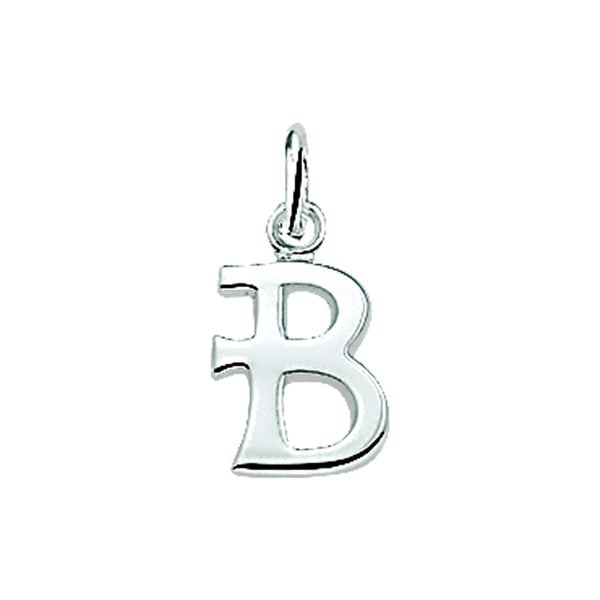 925 Zilveren letter hanger - Letter B - 8 x 12.5 mm