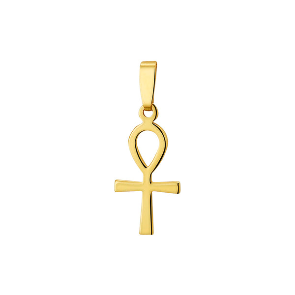 Ankh Kruis hanger van 14 Karaat Geelgoud, formaat 10 x 20 mm