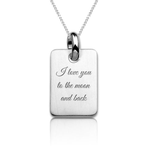 Rechthoekige Graveerhanger Mat 24 x 16 mm - 925/1000 Zilver - Datum & Naamgravure