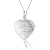 Assieraad - Urn hanger Hart glans - 925/1000 Zilver - Tekst & Datum gravure