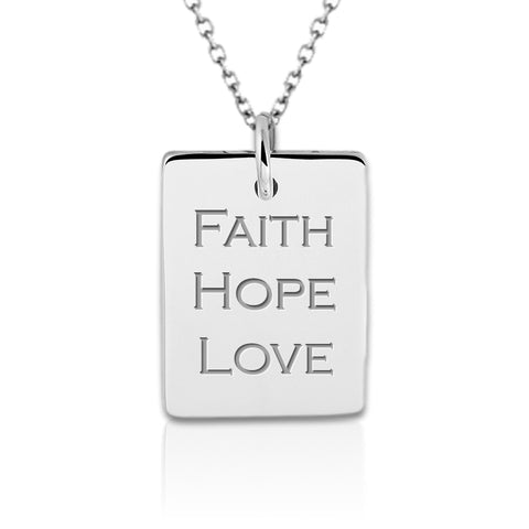 Rechthoekige Graveerhanger Glans 18 x 14 mm - 925/1000 Zilver - Tekst of Naamgravure