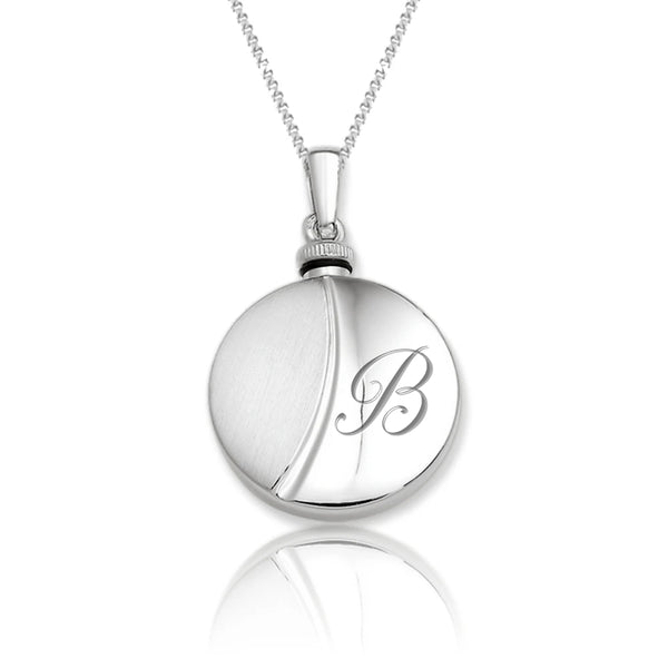 Assieraard -  Urn hanger rond mat glans - 925/1000 Zilver - Lettergravure