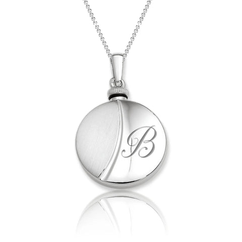 Assieraard -  Urn hanger rond mat glans - 925/1000 Zilver - Lettergravure