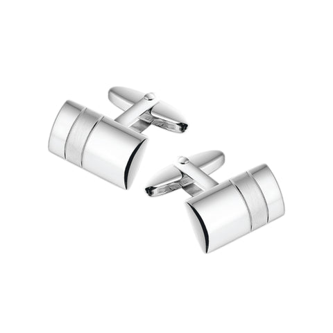 Zilveren Manchetknopen Bol met Banen - Sterling Zilver
