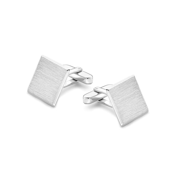 Zilveren Manchetknopen Vierkant gematteerd - Sterling Zilver