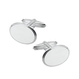 Manchetknopen Mat Gediamanteerd Zilver Wit