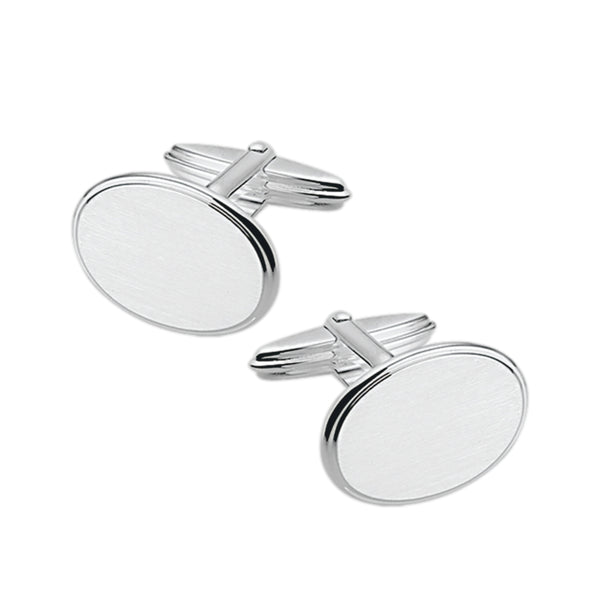 Manchetknopen Mat Gediamanteerd Zilver Wit