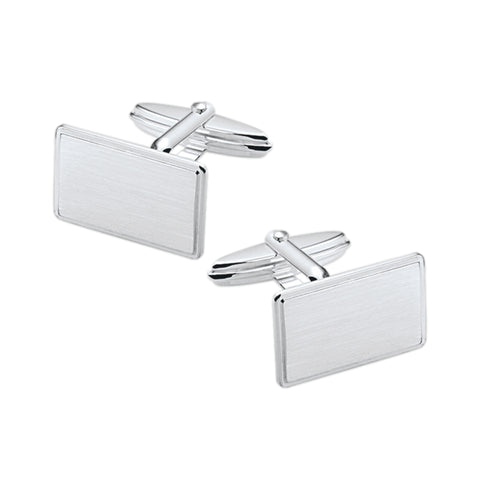 Gerhodineerd Zilveren Manchetknopen - Rechthoek