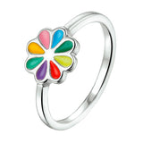 Ring Bloem Zilver Gerhodineerd