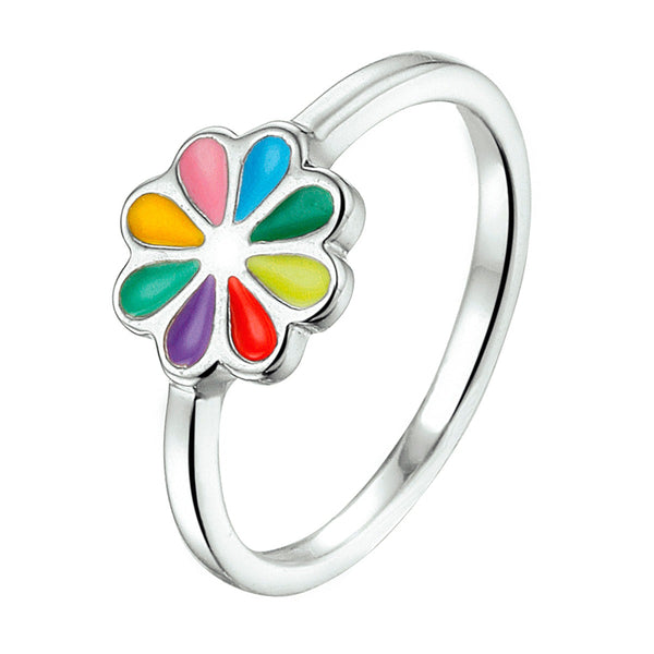 Ring Bloem Zilver Gerhodineerd