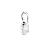 Geboortesteenhanger April | Synthetische witte Agaat met Gerhodineerd Zilver - Formaat 5.5 x 11mm