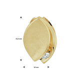 14 Karaat Geelgouden hanger Bladvorm met Diamant 0.07ct - Formaat 10 x 15.5 mm