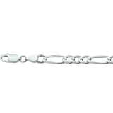 Herencollier van 925 Zilver, Schakeltype Figaro 4.5mm - Lengte 60cm