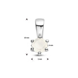 Hanger Geboortesteen April | Maansteen met Gerhodineerd Zilver - Formaat 5 x 10 mm