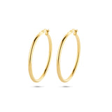 Oorringen van 14 Karaat Geelgoud met Ronde Buis 2.5 mm - Diameter 35mm