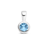 Hanger met Synthetische Geboortesteen December | Gerhodineerd Zilver - Formaat 5.5 x 11mm