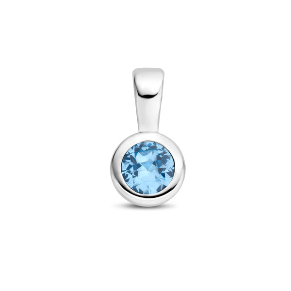 Hanger met Synthetische Geboortesteen December | Gerhodineerd Zilver - Formaat 5.5 x 11mm