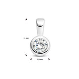 Hanger met Geboortesteen April | Synthetische Zirkonia met Gerhodineerd Zilver - Formaat 5.5 x 11 mm