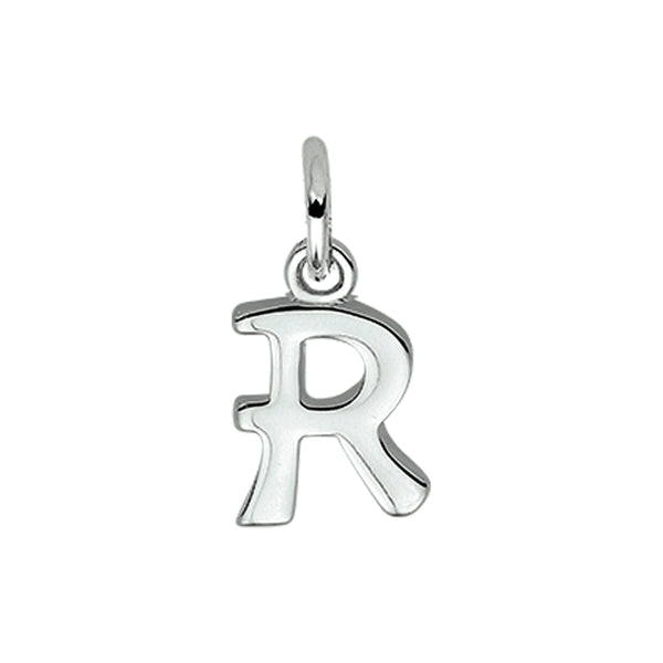 925 Zilveren letter hanger - Letter R - 8 x 12.5 mm