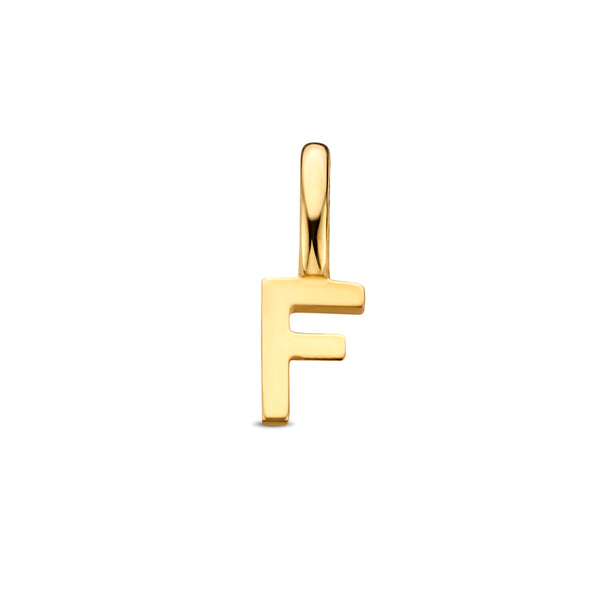 Letter F- Hanger van 14 Karaat Geelgoud - 3 x 9.5 mm