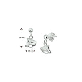 925 Zilveren kinderoorhangers Paardenhoofd - Formaat 8.5 x 13 mm