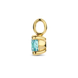 14 Karaat Geelgouden hanger met Blauw Topaas 0.55ct - Formaat 5 x 9.5 mm