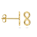Oorknoppen Infinity vorm van 14 Karaat Geelgoud - Formaat 8x4mm