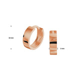 14 Karaat Roségouden Oorringen met Vlakke Buis 3mm en Scharnier - Diameter 12 mm