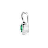 Hanger met Synthetische Geboortesteen Mei | Gerhodineerd Zilver - Formaat 5.5 x 11mm