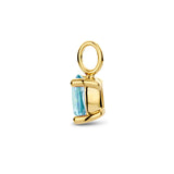 14 Karaat Geelgouden hanger met Blauw Topaas 1.10ct - Formaat 5.5 x 12 mm