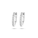 14 Karaat Witgouden Klapoorringen met Diamant 0.06ct (2x 0.03ct)