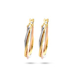 Oorringen van Tricolor - Geel- Wit en Roségoud  Gedraaide Buis 2mm - Diameter 20mm