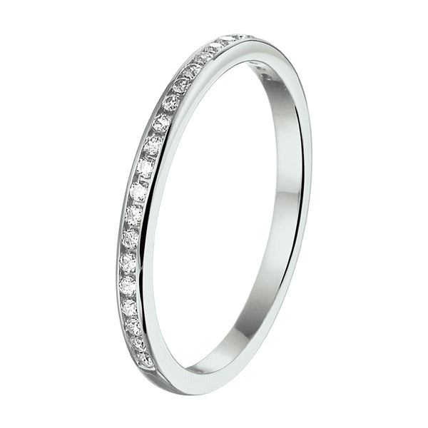 Aanschuifring Zirkonia Goud (Witgoud)