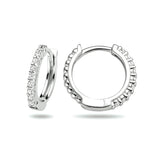 Klapoorringen van Gerhodineerd Zilver met Zirkonia - Diameter 13mm en Breedte 2mm