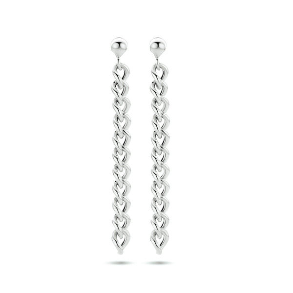Oorhangers met Schakelmotief van Gerhodineerd Zilver - Hoogte 50mm