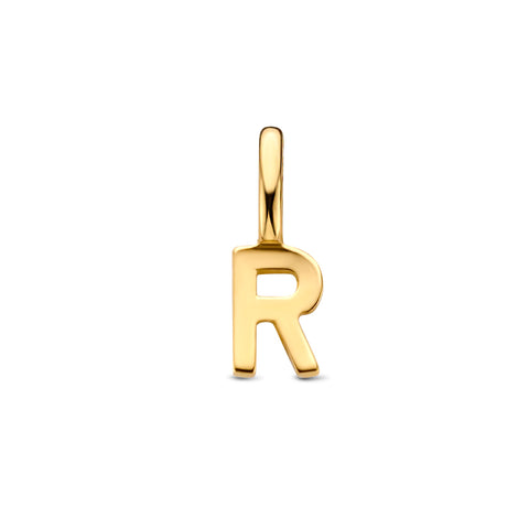 Letter R - Hanger van 14 Karaat Geelgoud - 3.5 x 9.5 mm
