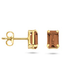 Oorknoppen met Rookkwarts 1.10ct (2x 0.55ct) 14 Karaat Geelgoud - Formaat 4x6mm