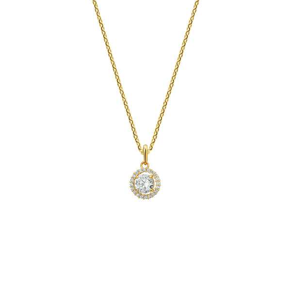 Geelgouden collier lengte 41cm+4 - Zirkonia 1,0 mm 14Krt. Goud