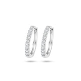 14 Karaat Witgouden Klapoorringen met Diamant 0.20ct (2x0.10ct)