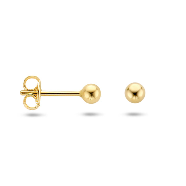 Oorknoppen Bol van 14 Karaat Geelgoud - Diameter 3 mm