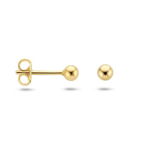 Oorknoppen Bol van 14 Karaat Geelgoud - Diameter 3 mm