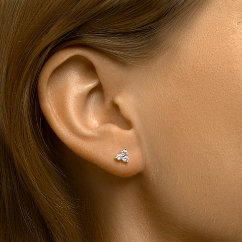 Oorknoppen van Gerhodineerd Zilver met Zirkonia - Formaat 6x5.5mm