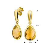 Oorhangers van 14 Karaat Geelgoud met Citrien 3.02ct (2x 1.51ct)
