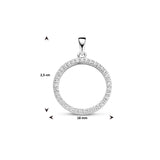 Ronde Hanger met Zirkonia van Gerhodineerd Zilver - Diameter 18mm