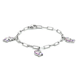 Kinderbedelarmband van Gerhodineerd Zilver - Eenhoorn - Lengte 13cm