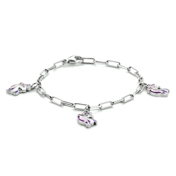 Armband Eenhoorn 13 Cm Zilver Gerhodineerd