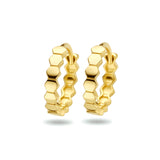 14 Karaat Geelgouden Klapoorringen Zeshoek - Diameter 12mm en Dikte 2.5mm