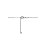 Damescollier van Gerhodineerd Zilver, Hanger met Zirkonia - Lengte 41+4cm